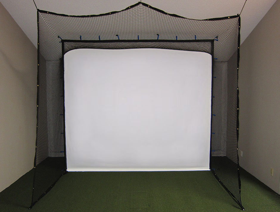 SQ-W-T6 Transformer Impact Projection Screen w/Netting impact screen for indoor golf simulator setup