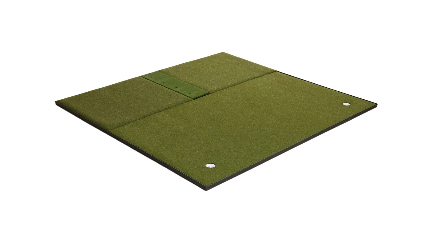 Fiberbuilt 10'x10' Grass Series Combo Mat - Center Hitting golf hitting mat for indoor golf simulator setup