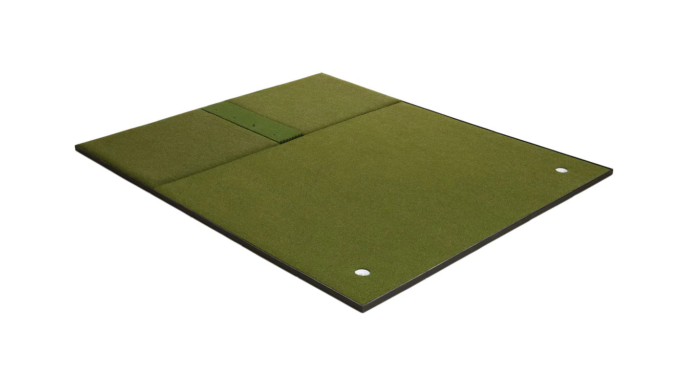 Fiberbuilt 10' x 12' Grass Series Combo Mat - Center Hitting golf hitting mat for indoor golf simulator setup