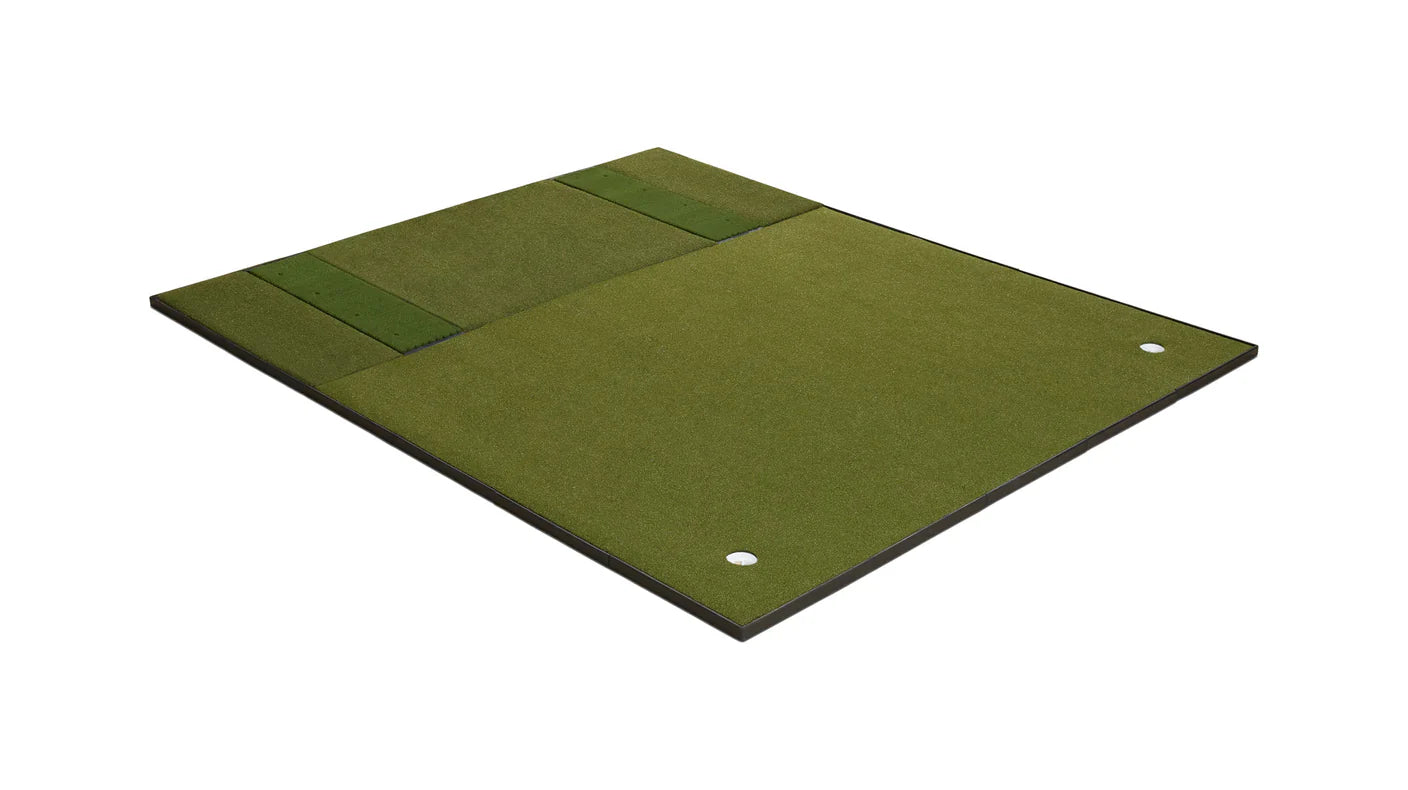 Fiberbuilt 10' x 12' Grass Series Combo Mat - Double Hitting golf hitting mat for indoor golf simulator setup