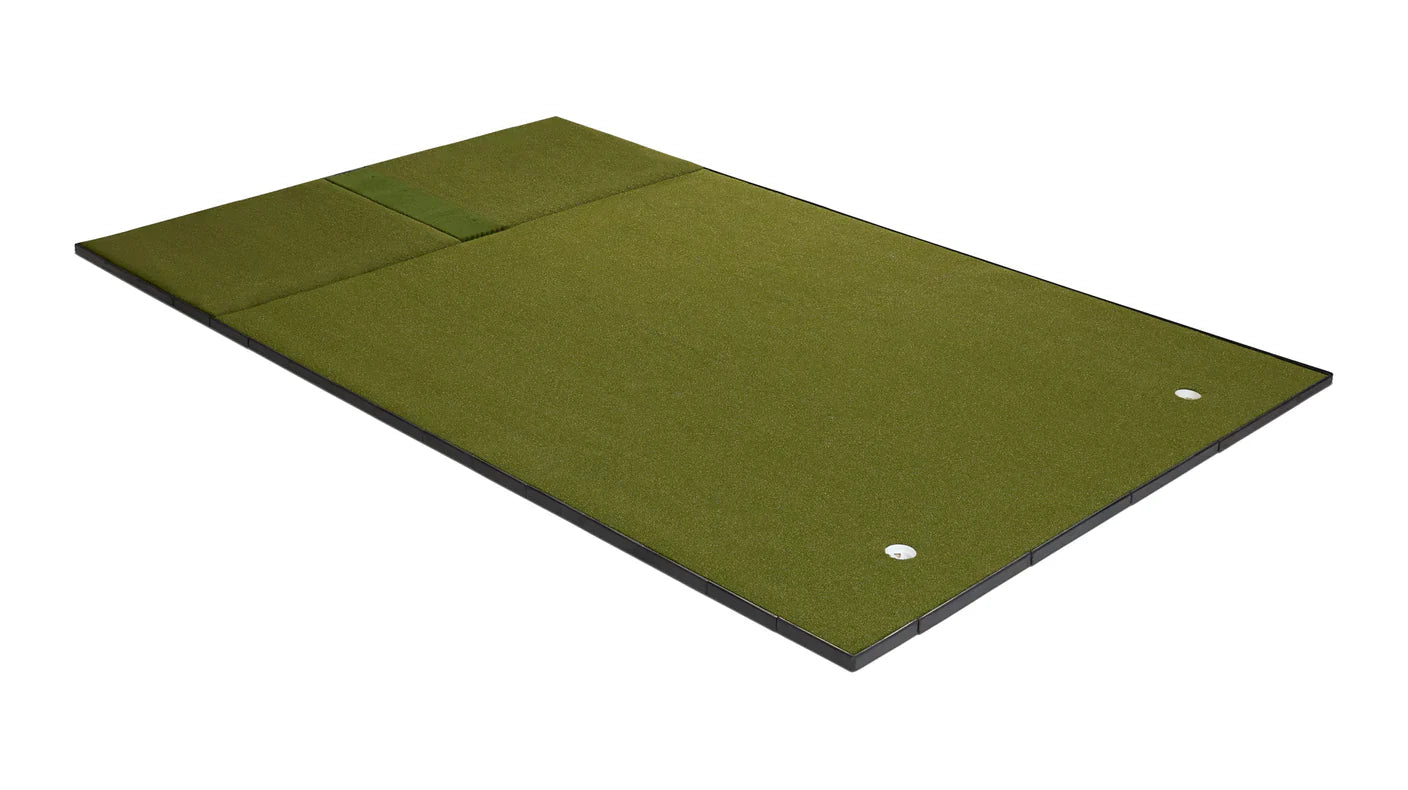 Fiberbuilt 10' x 16' Grass Series Combo Mat - Center Hitting golf hitting mat for indoor golf simulator setup