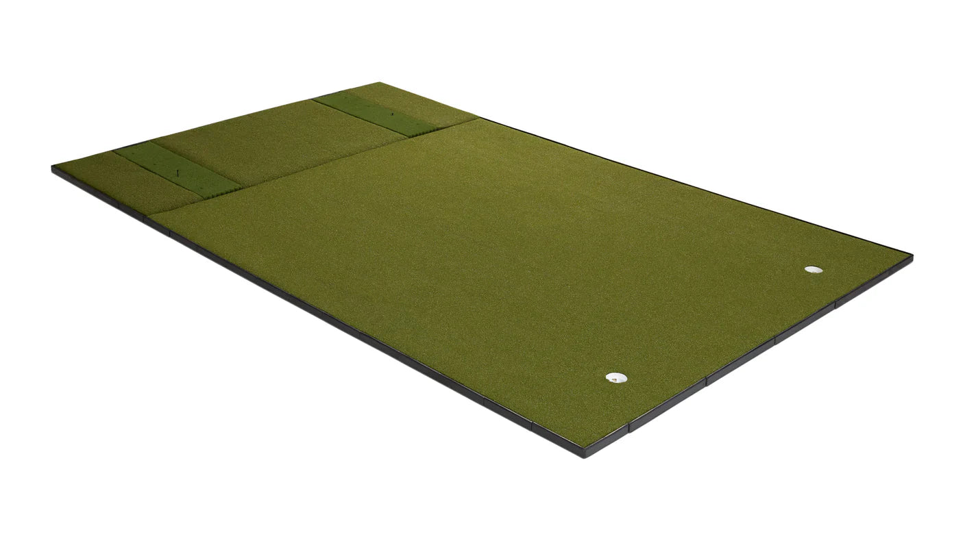 Fiberbuilt 10' x 16' Grass Series Combo Mat - Double Hitting golf hitting mat for indoor golf simulator setup