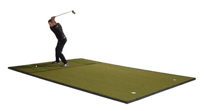 Fiberbuilt 10' x 16' Grass Series Combo Mat - Double Hitting golf hitting mat for indoor golf simulator setup