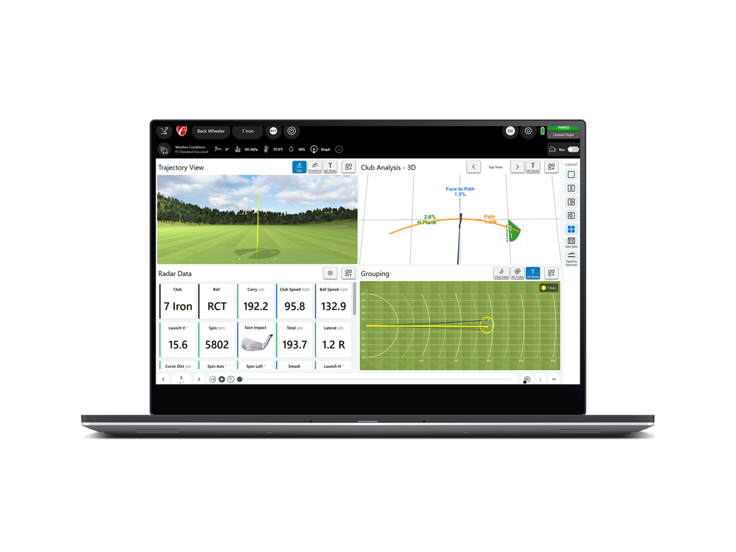 FlightScope Mevo+ / Mevo Gen2 Pro Package golf simulator software for indoor golf simulator setup