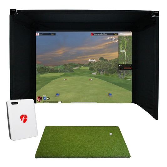 FlightScope Mevo Gen2 Parlour 11 CCE 5x5 Golf Simulator Kit golf simulator package for indoor golf simulator setup
