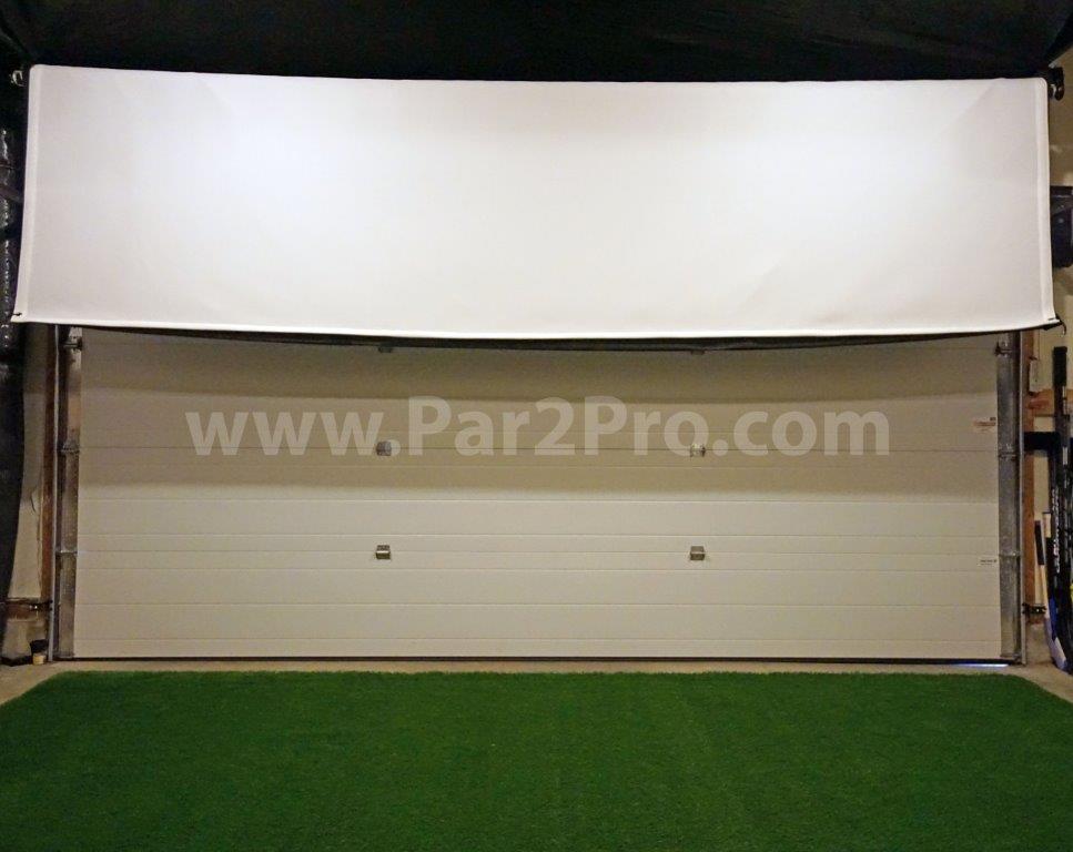 Stealth Retractable Impact Projection Screen impact screen for indoor golf simulator setup
