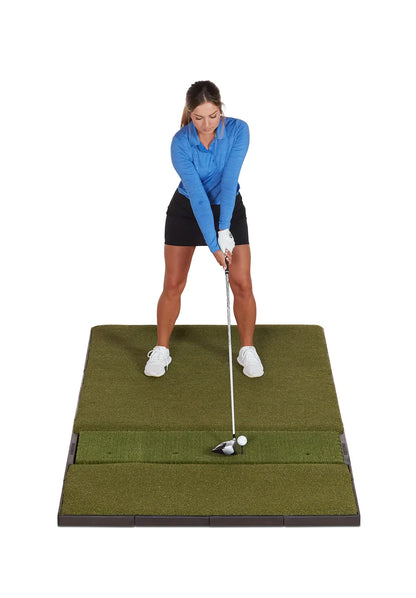 Fiberbuilt 7'x 4' Grass Series Studio Golf Mat - Single Hitting golf hitting mat for indoor golf simulator setup