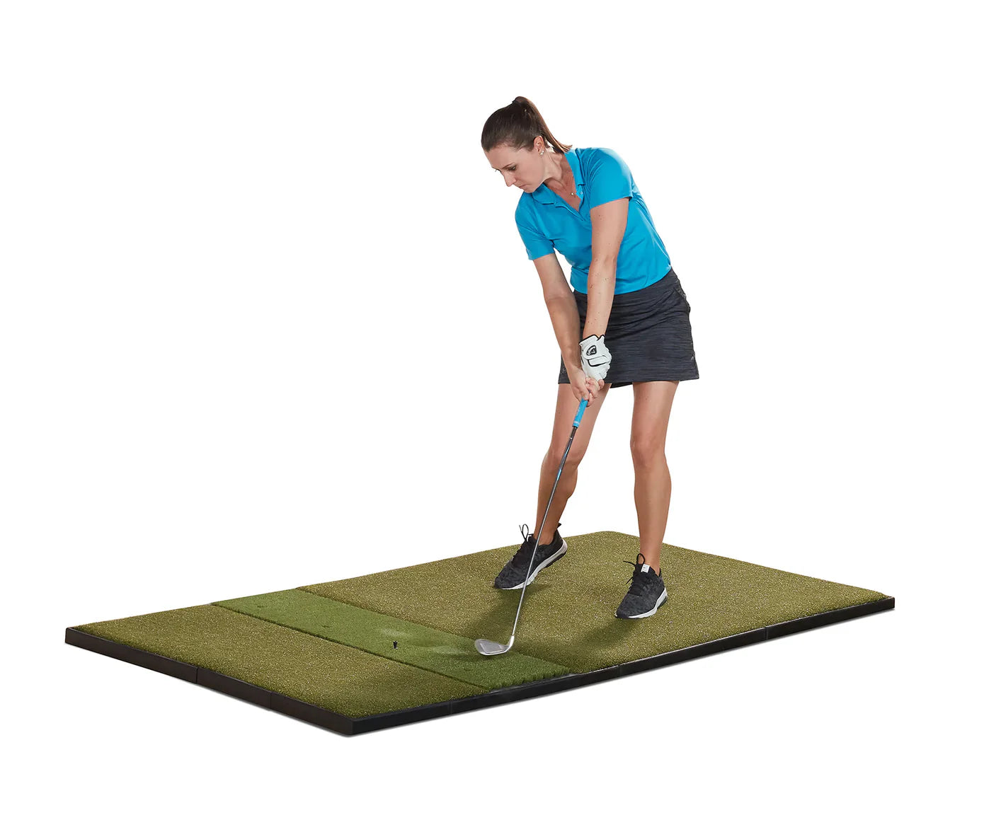 Fiberbuilt 7'x 4' Grass Series Studio Golf Mat - Single Hitting golf hitting mat for indoor golf simulator setup