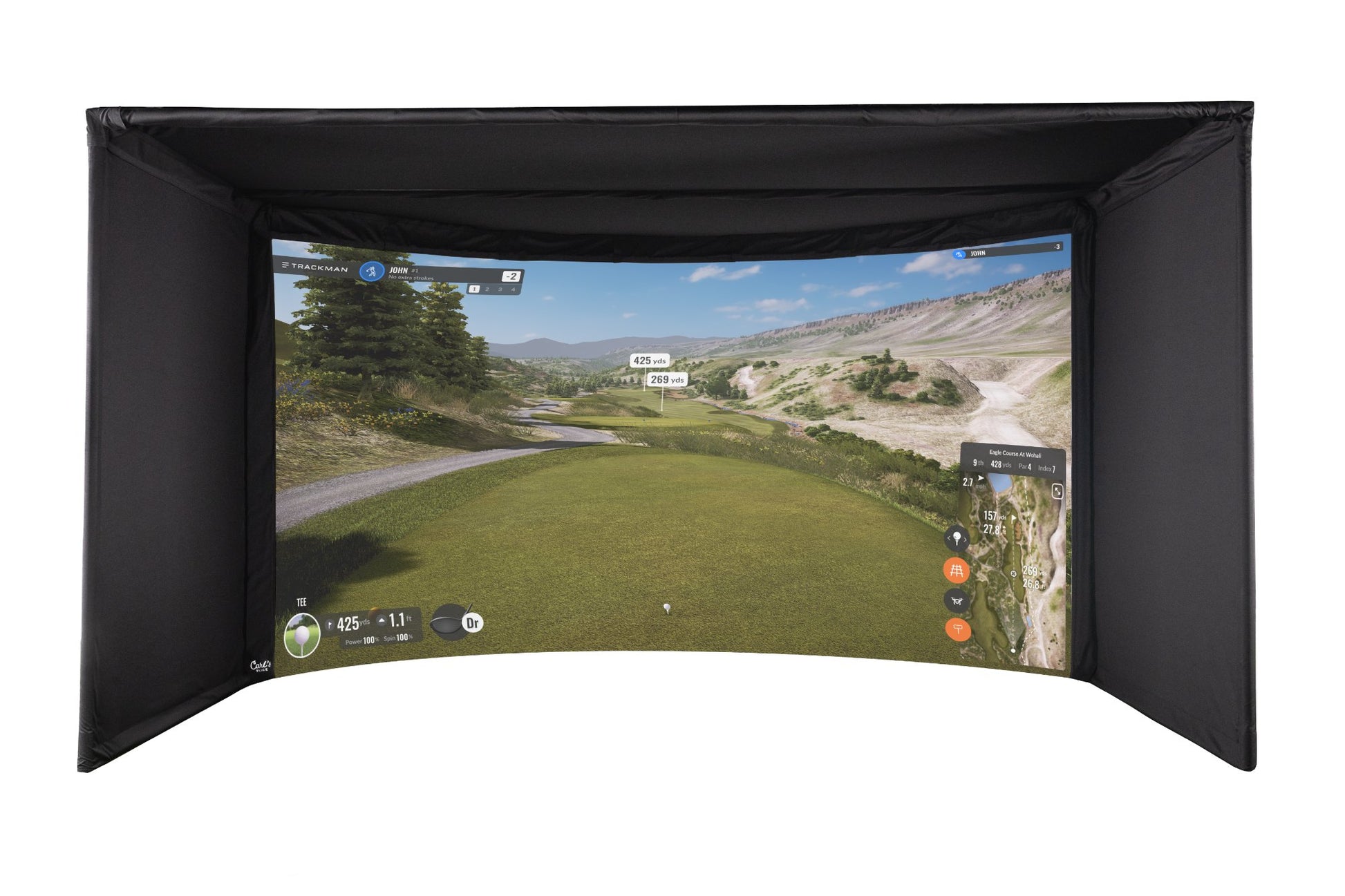 Carl's Place Curved Golf Enclosure Kit golf enclosure kit for indoor golf simulator setup