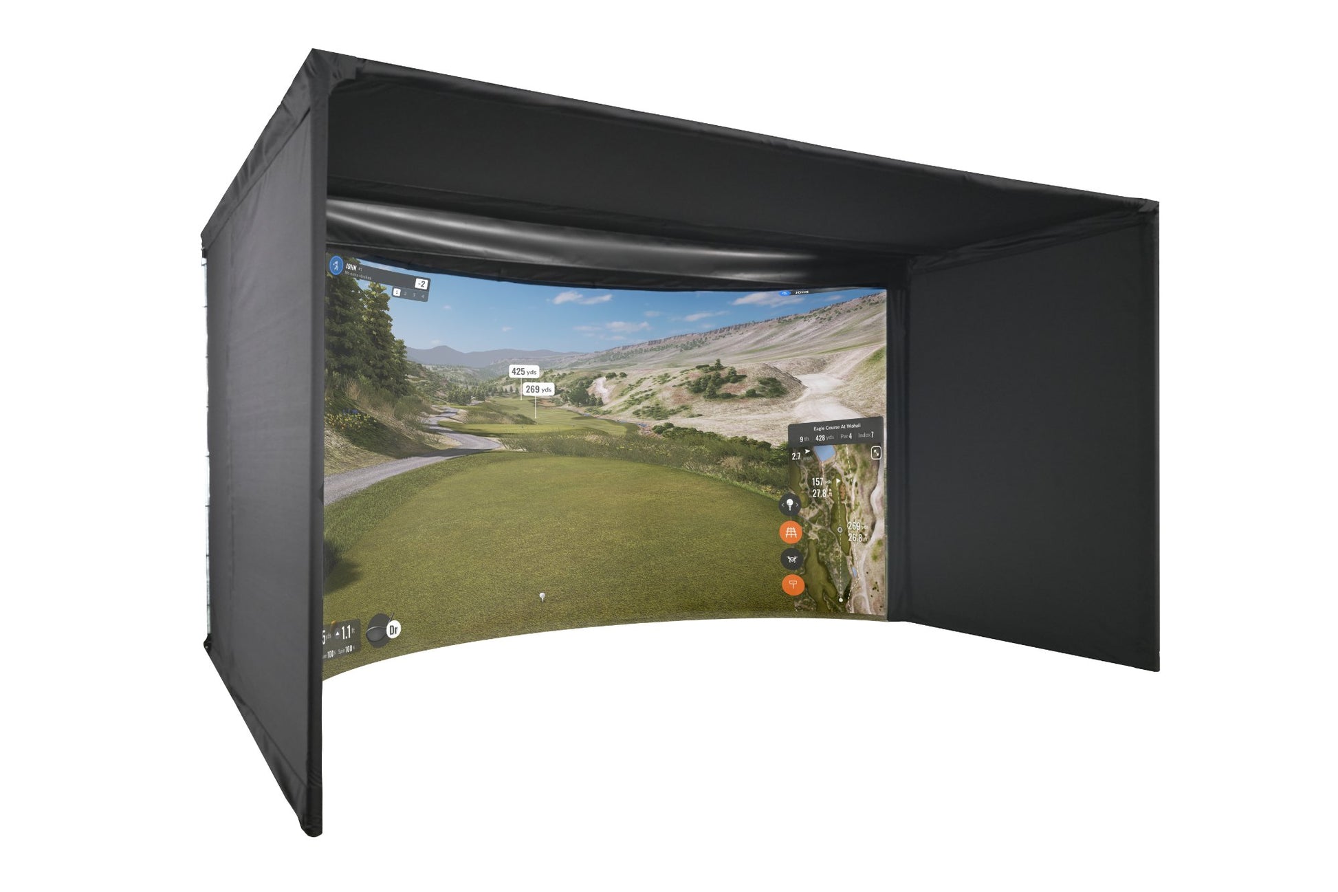 Carl's Place Curved Golf Enclosure Kit golf enclosure kit for indoor golf simulator setup