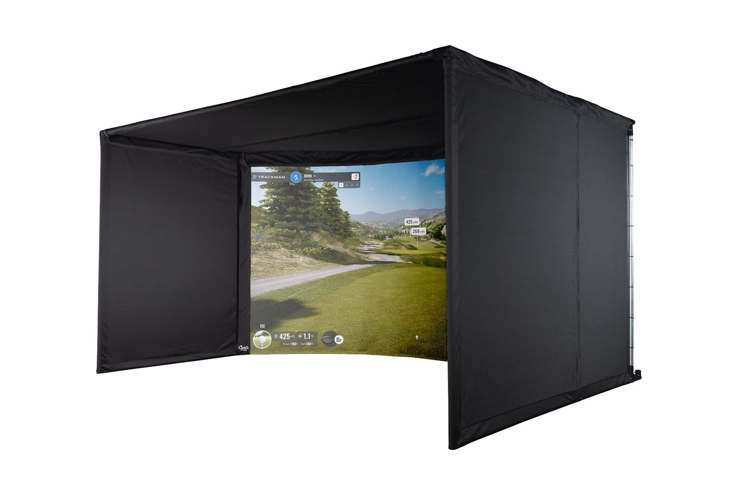 Carl's Place Curved Golf Enclosure Kit golf enclosure kit for indoor golf simulator setup