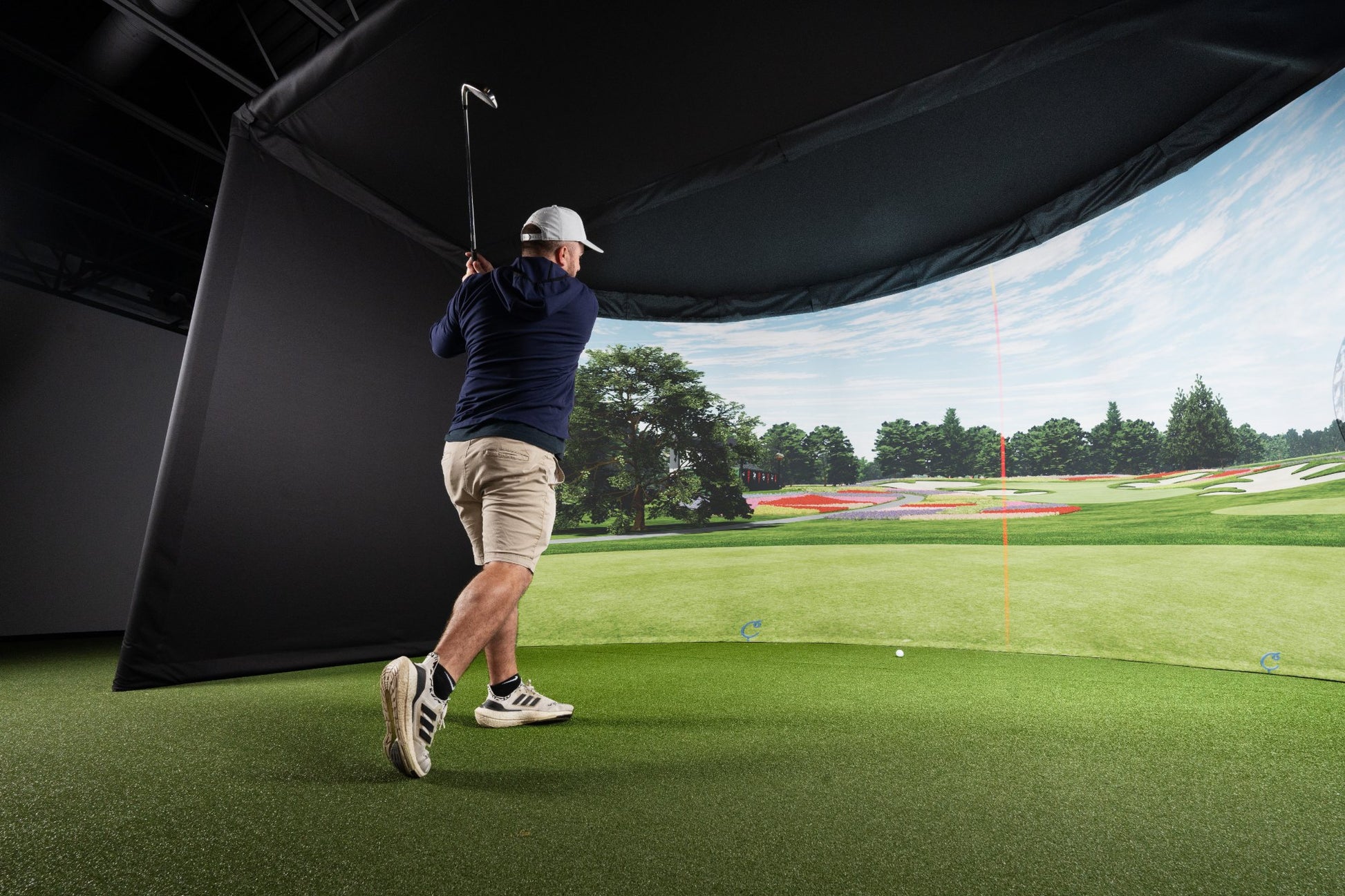 Carl's Place Curved Golf Enclosure Kit golf enclosure kit for indoor golf simulator setup
