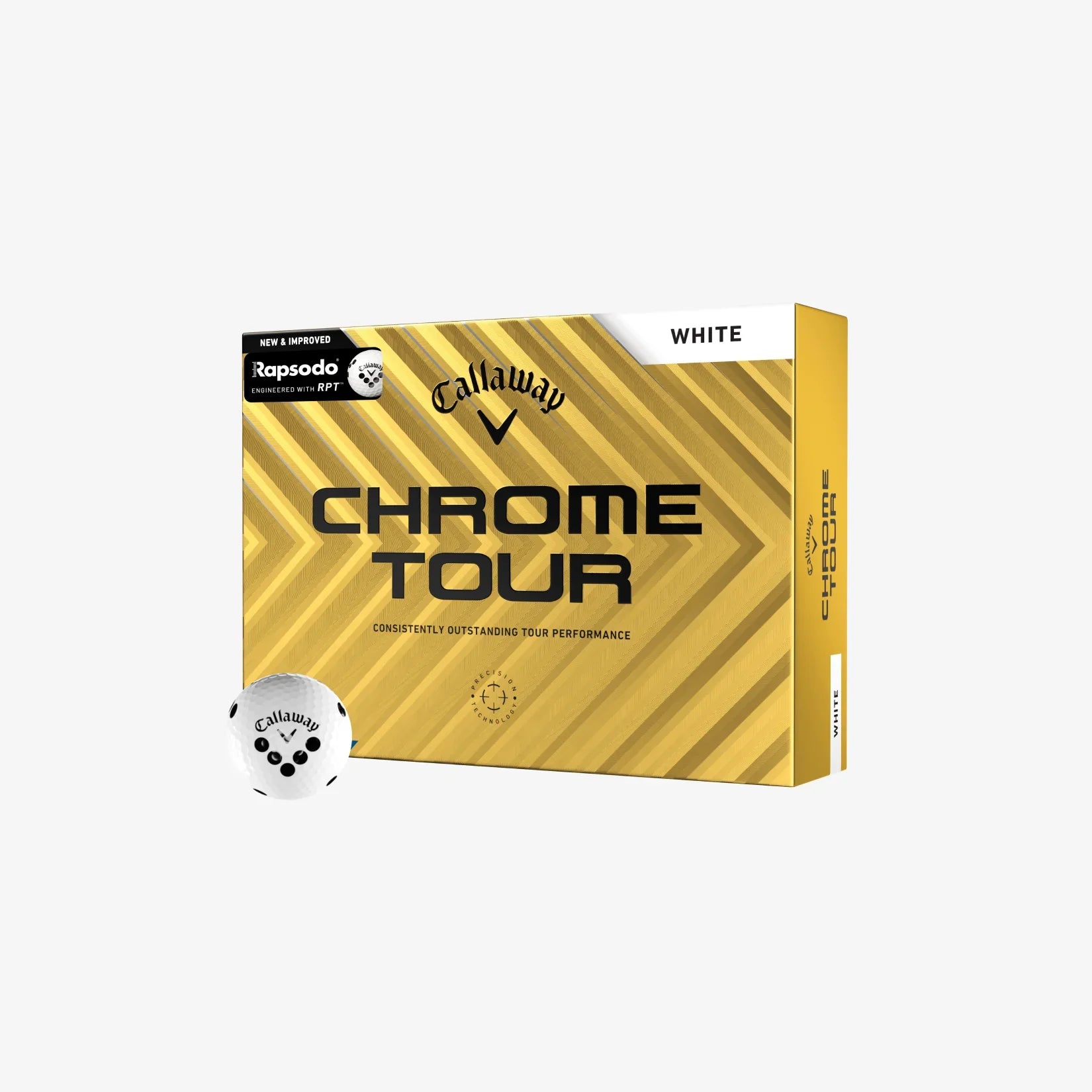 Callaway® Chrome Tour Golf Balls with RPT™ golf simulator accessory for indoor golf simulator setup