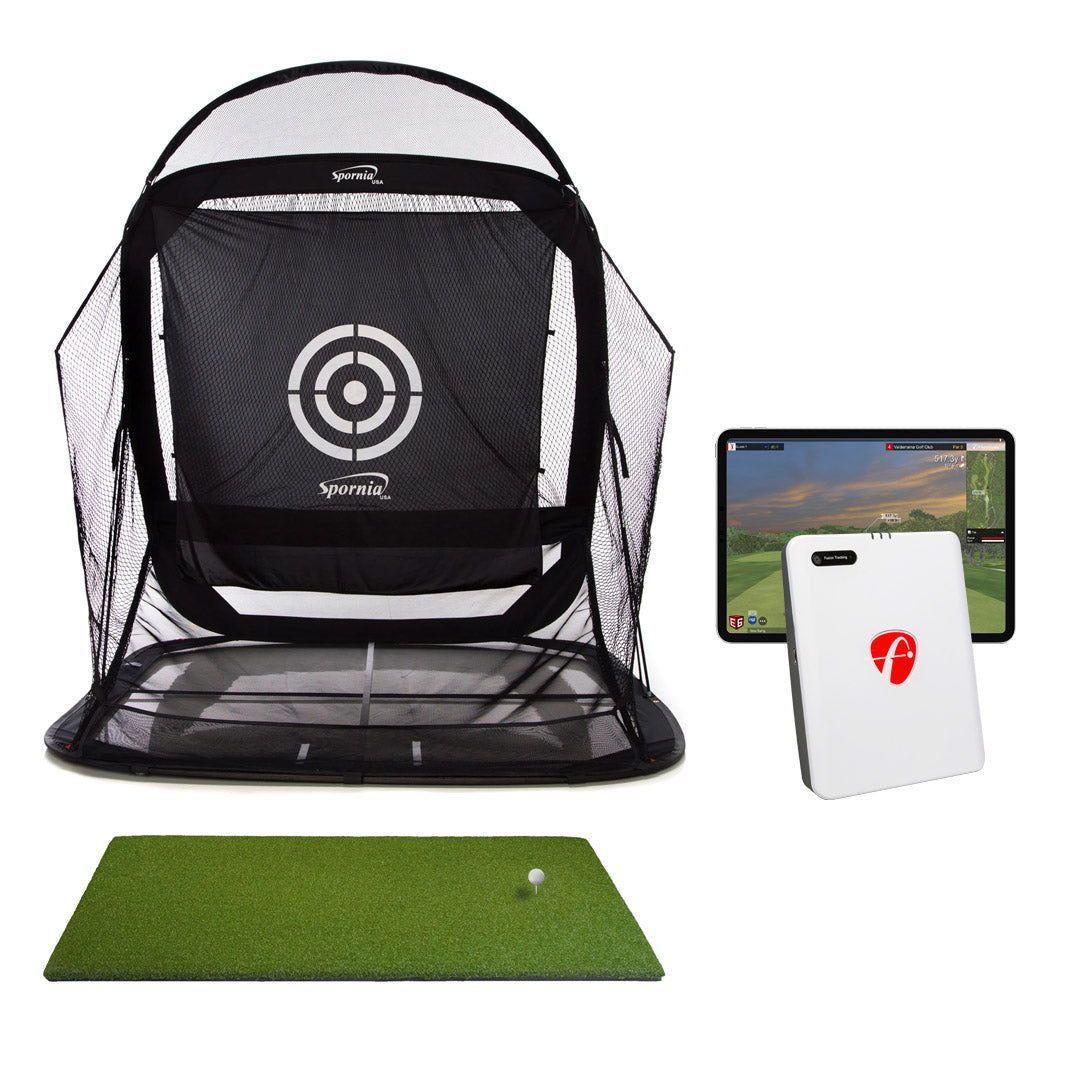 FlightScope Mevo Gen2 SPG-7 CCE 5x3 Practice Package golf simulator package for indoor golf simulator setup