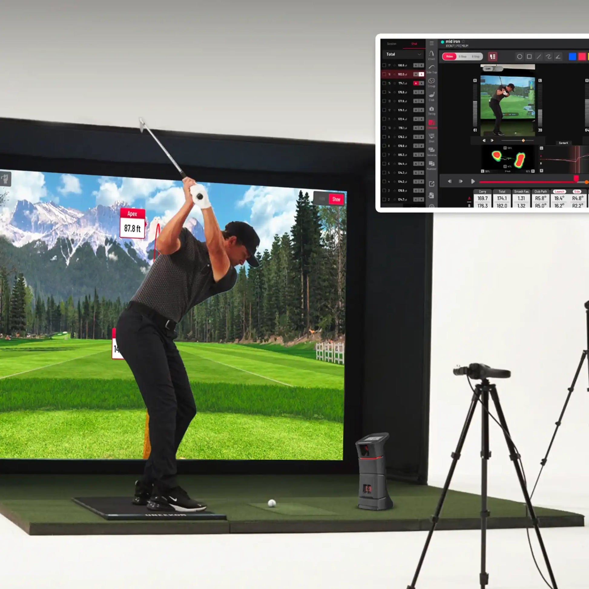 Uneekor Performance Optix golf simulator software for indoor golf simulator setup