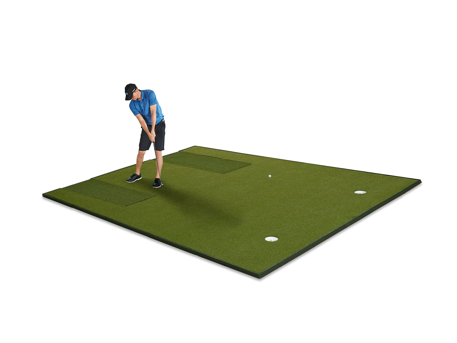 Fiberbuilt Player Preferred Combo Golf Mat - Double Hitting golf hitting mat for indoor golf simulator setup