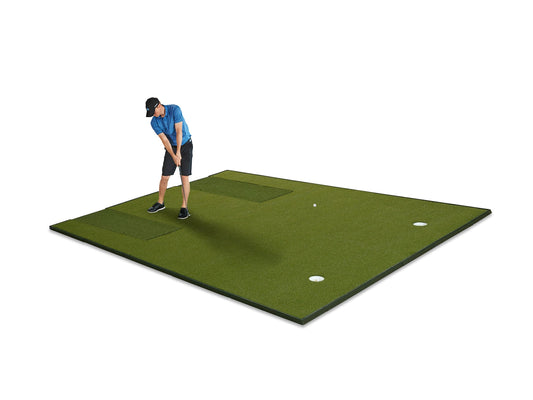 Fiberbuilt Player Preferred Combo Golf Mat - Double Hitting golf hitting mat for indoor golf simulator setup