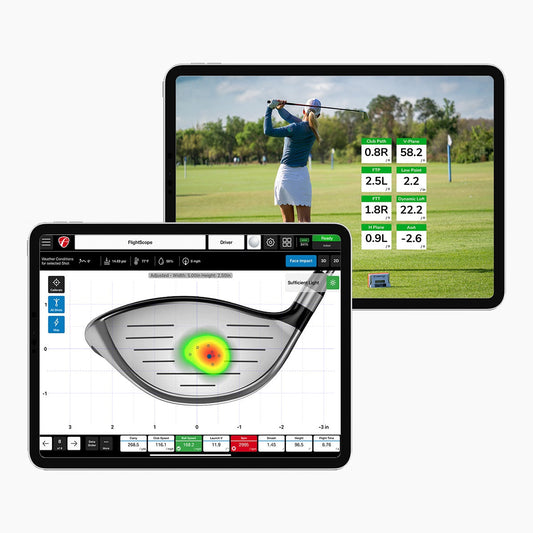 FlightScope Mevo+ / Mevo Gen2 Pro Package & Face Impact Location golf simulator software for indoor golf simulator setup