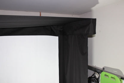 The SportScreen Vanish LITE® Semi-Retractable Golf Enclosure golf simulator enclosure for indoor golf simulator setup