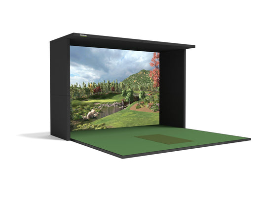 SimBooth 2 Golf Simulator Enclosure golf simulator enclosure for indoor golf simulator setup