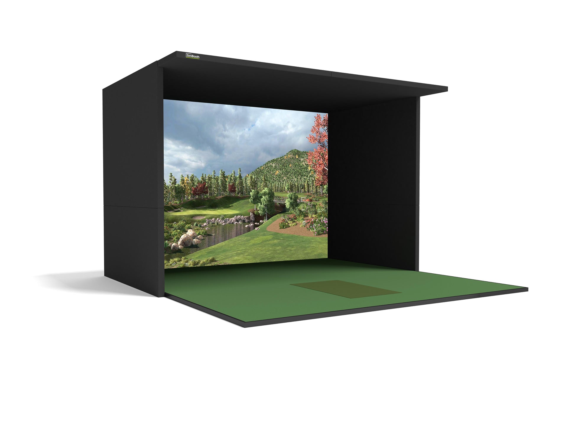SimBooth 3 Golf Simulator Enclosure golf simulator enclosure for indoor golf simulator setup