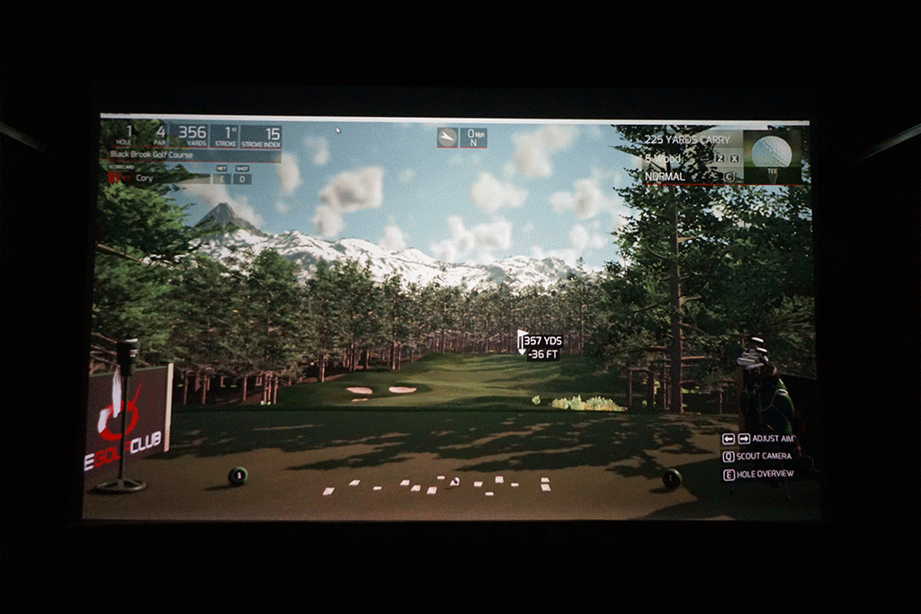Stealth Retractable Impact Projection Screen impact screen for indoor golf simulator setup