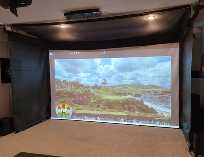 Stealth Elite Retractable Golf Enclosure golf simulator enclosure for indoor golf simulator setup