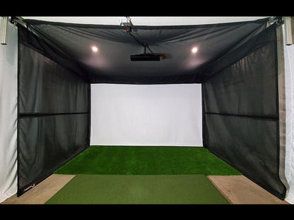Stealth Elite Retractable Golf Enclosure golf simulator enclosure for indoor golf simulator setup