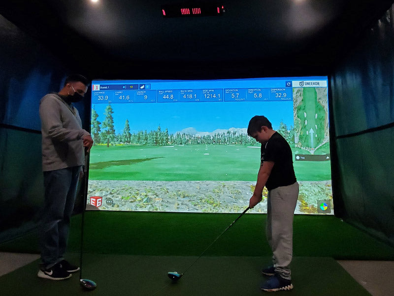 Stealth Elite Retractable Golf Enclosure golf simulator enclosure for indoor golf simulator setup