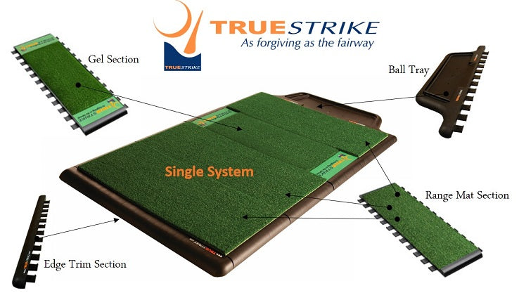 TrueStrike Range Mat Section golf hitting mat for indoor golf simulator setup