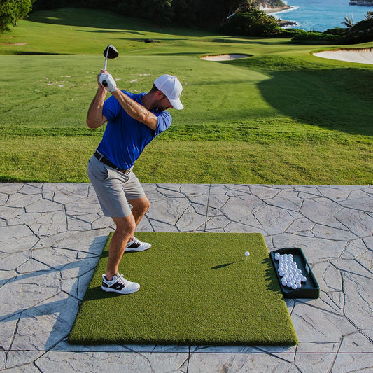 Real Feel Country Club Elite Stance Mat golf hitting mat for indoor golf simulator setup